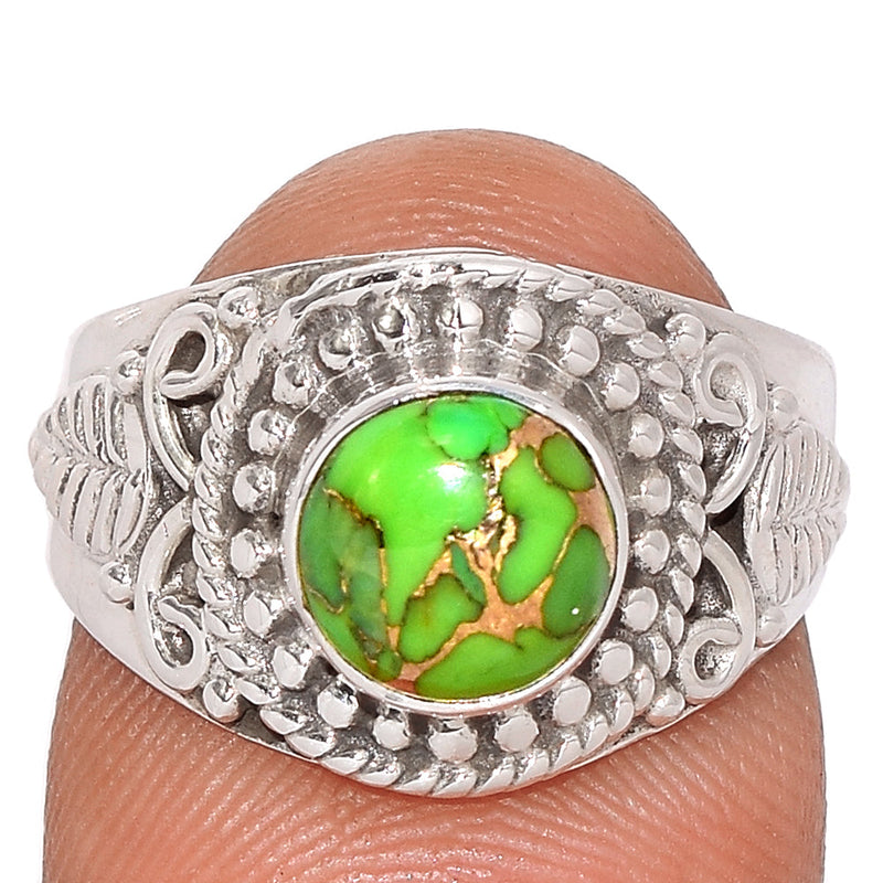 Fine Filigree - Green Copper Turquoise Ring - GCTR1148