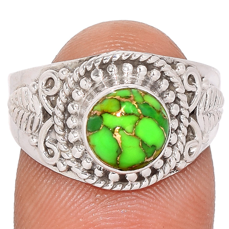 Fine Filigree - Green Copper Turquoise Ring - GCTR1151