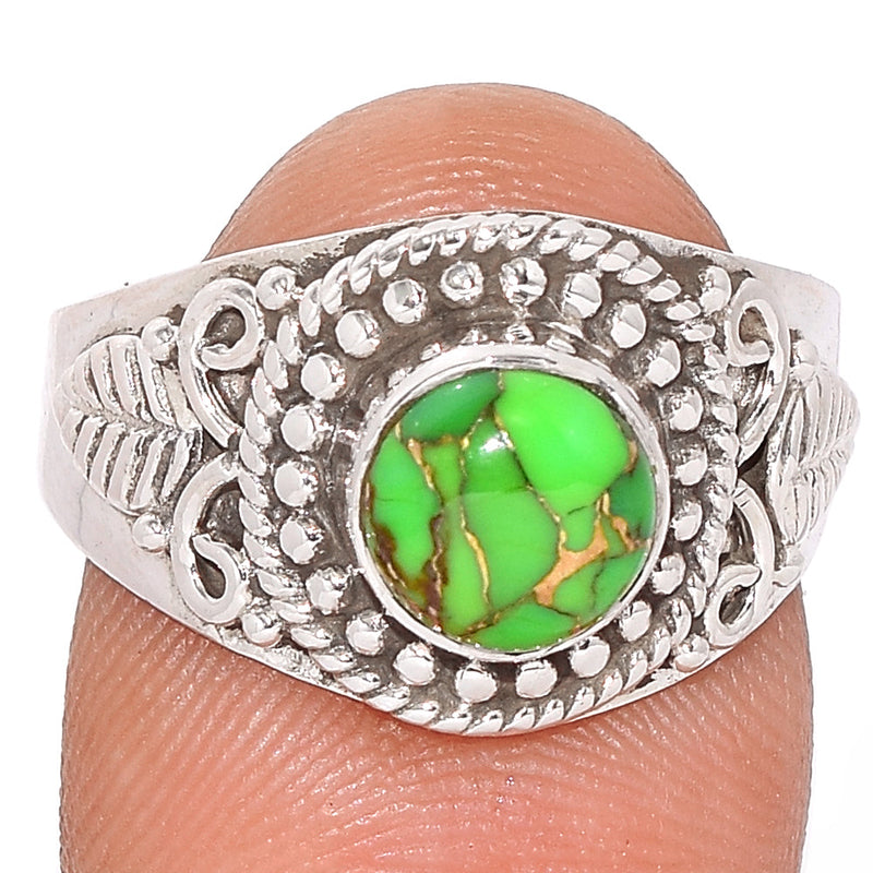 Fine Filigree - Green Copper Turquoise Ring - GCTR1153