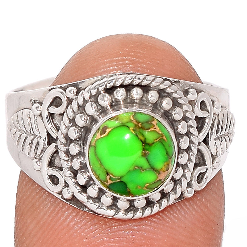 Fine Filigree - Green Copper Turquoise Ring - GCTR1154