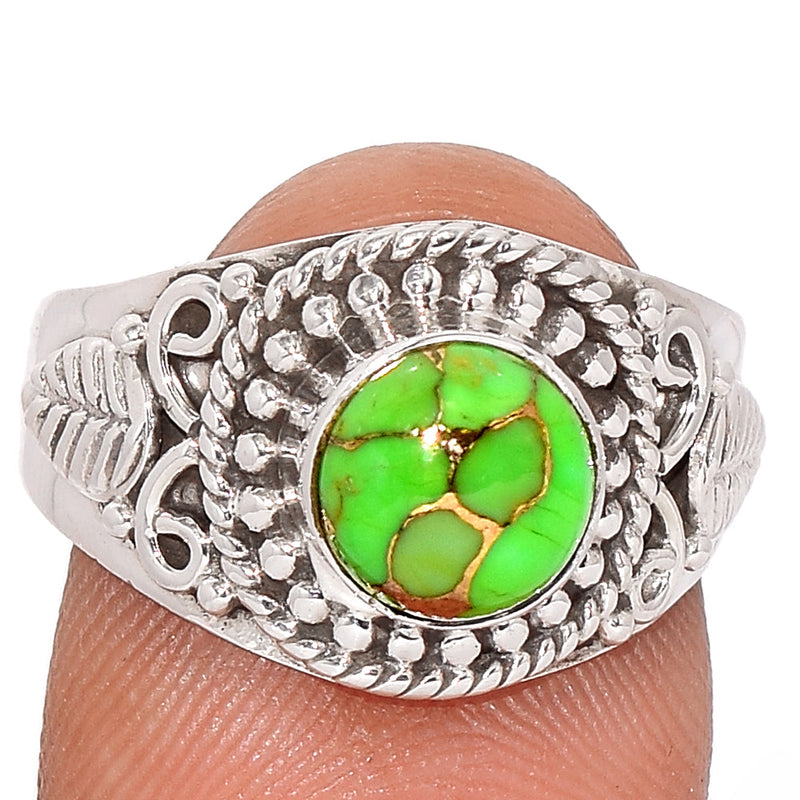Fine Filigree - Green Copper Turquoise Ring - GCTR1155