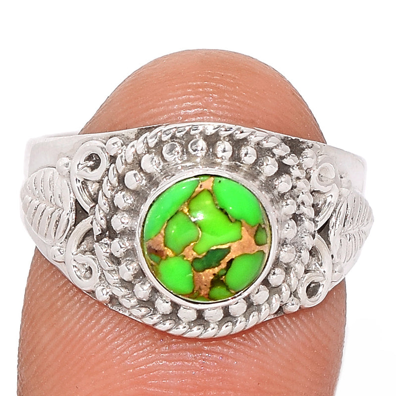 Fine Filigree - Green Copper Turquoise Ring - GCTR1158