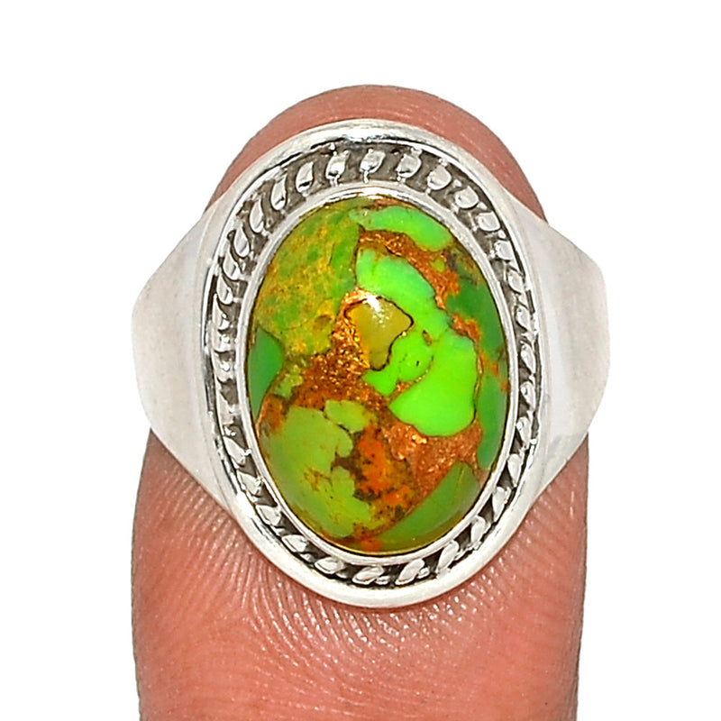 Fine Filigree - Green Copper Turquoise Ring - GCTR1161
