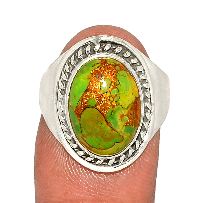 Fine Filigree - Green Copper Turquoise Ring - GCTR1163