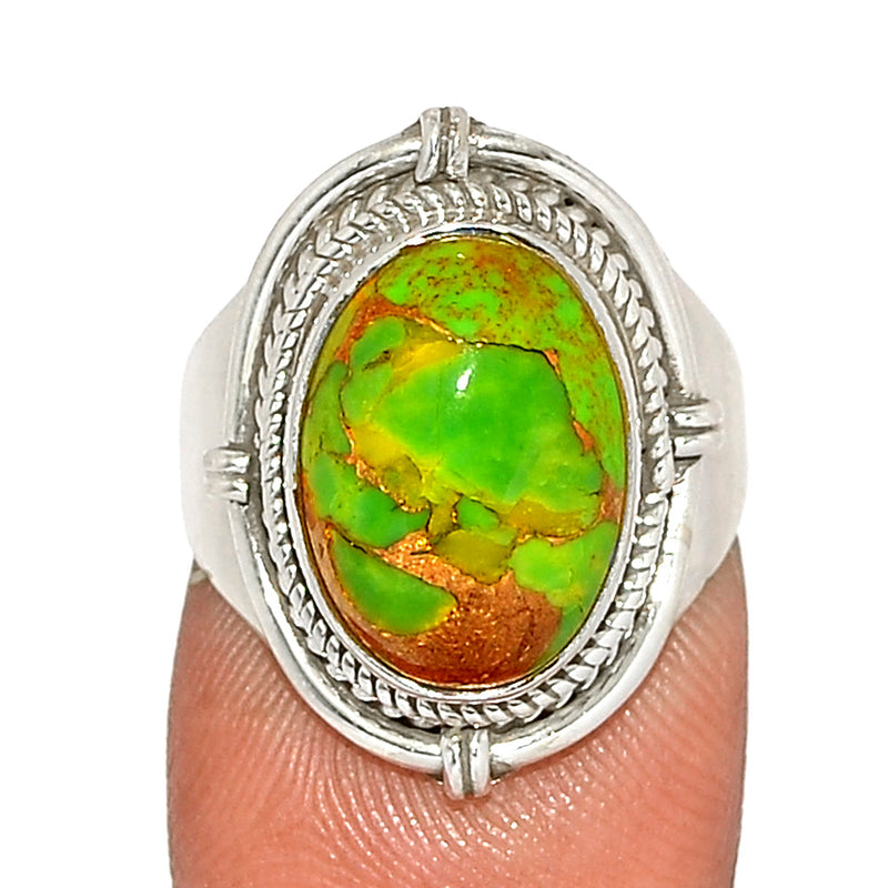 Fine Filigree - Green Copper Turquoise Ring - GCTR1166