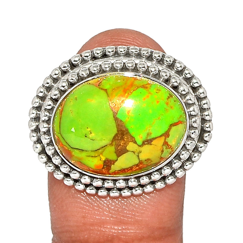 Fine Filigree - Green Copper Turquoise Ring - GCTR1177