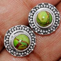 Copper Green Turquoise Studs - GCTS211
