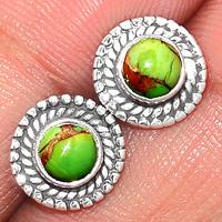 Copper Green Turquoise Studs - GCTS229