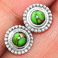 Copper Green Turquoise Studs - GCTS236