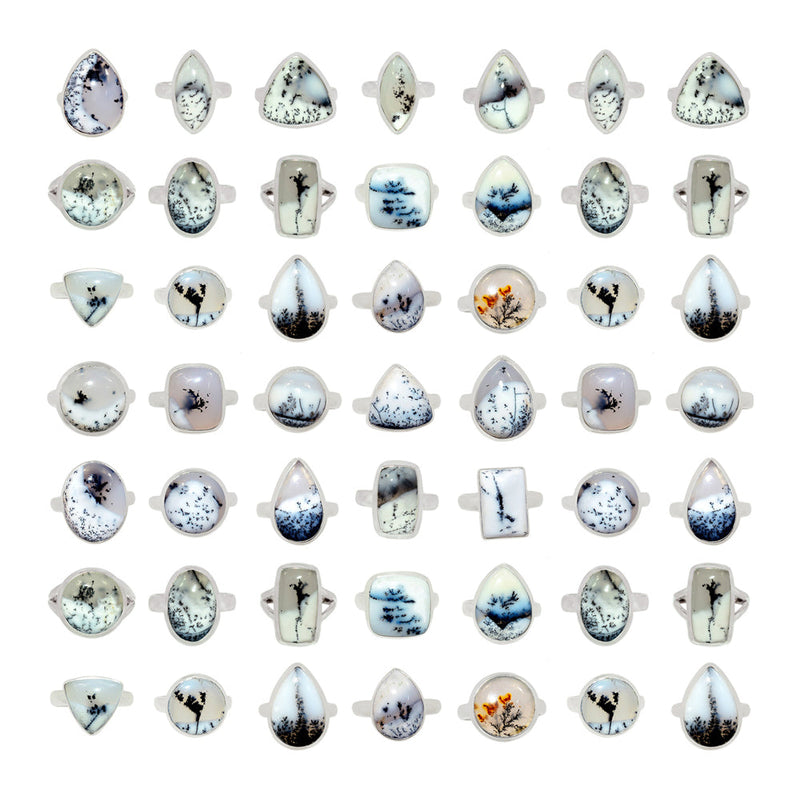 500 Grams Mix Lot - Dendrite Opal Ring - GDROR2