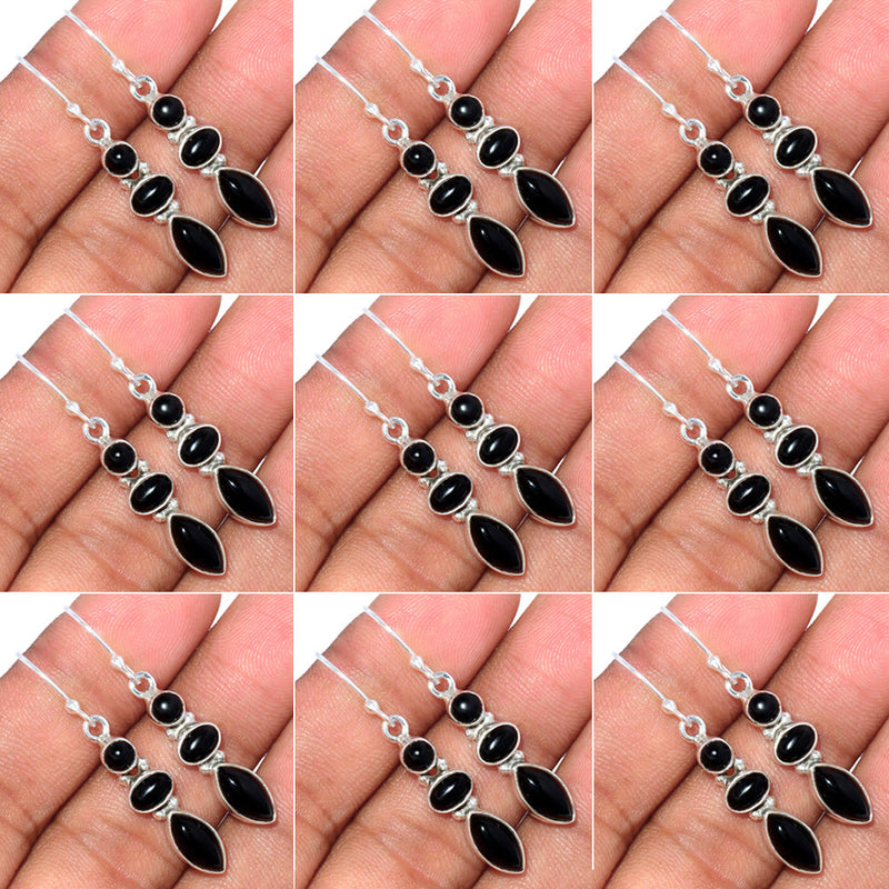 10 Pieces Mix Lot - Black Onyx Earrings - GDSNE34