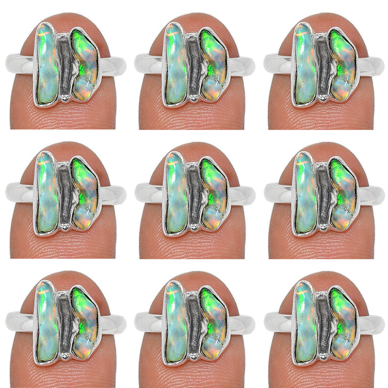 10 Pieces Mix Lot - Ethiopian Opal Polish Rough Ring - GEORR5