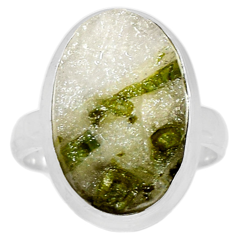 Green Tourmaline In Quartz Ring - GEQR154