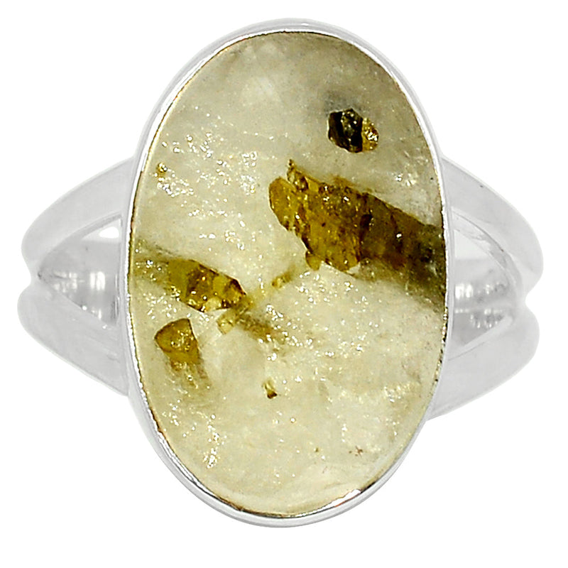 Green Tourmaline In Quartz Ring - GEQR165