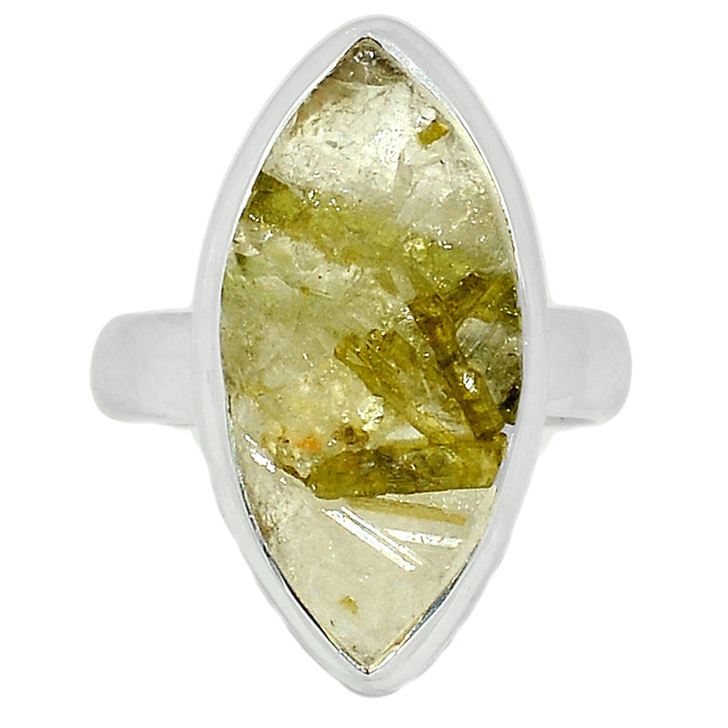 Green Tourmaline In Quartz Ring - GEQR169