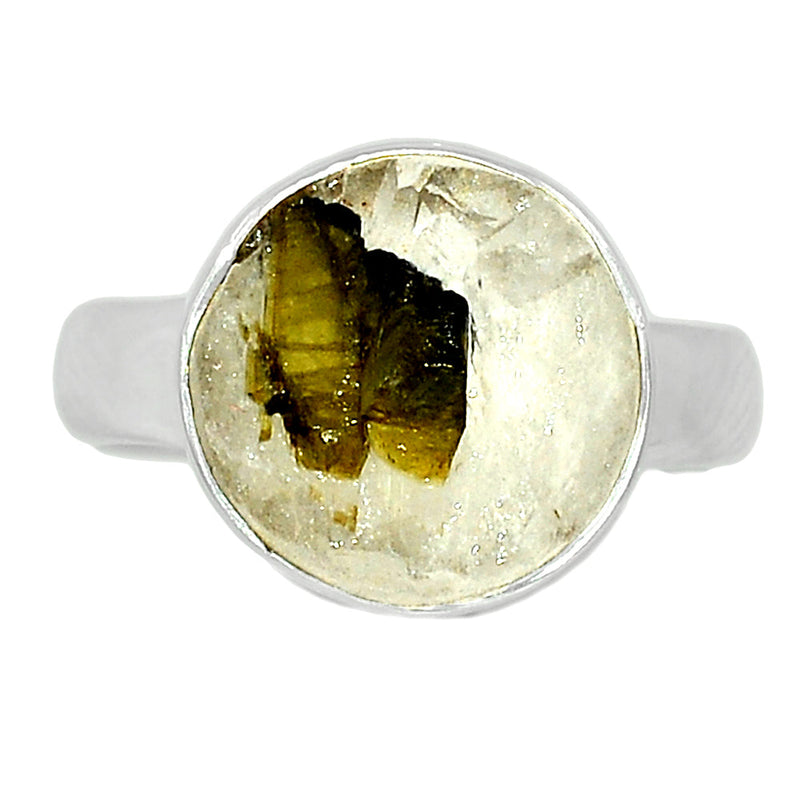 Green Tourmaline In Quartz Ring - GEQR179