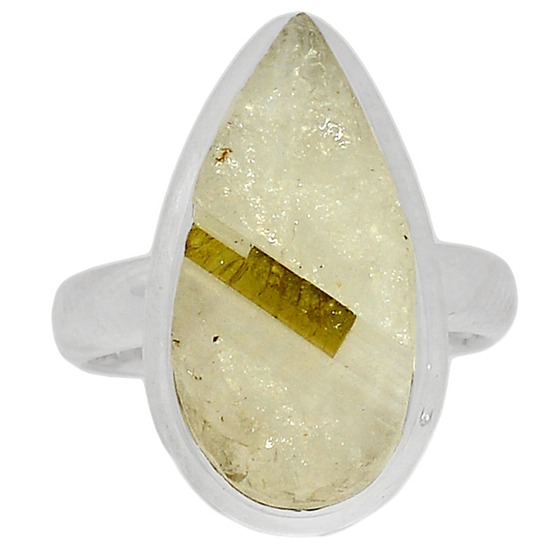 Green Tourmaline In Quartz Ring - GEQR184