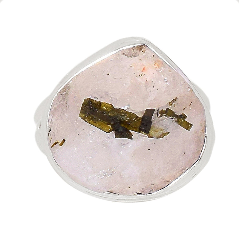 Green Tourmaline In Quartz Ring - GEQR246