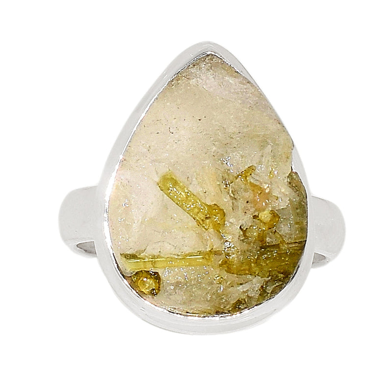 Green Tourmaline In Quartz Ring - GEQR252