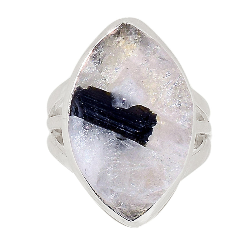 Green Tourmaline In Quartz Ring - GEQR259