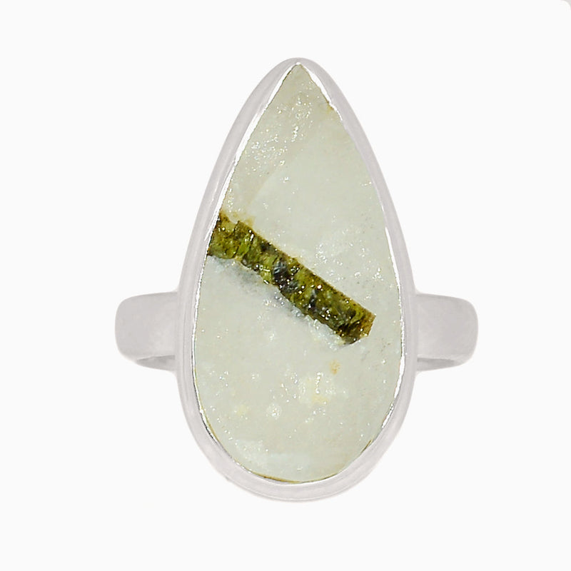 Green Tourmaline In Quartz Ring - GEQR263