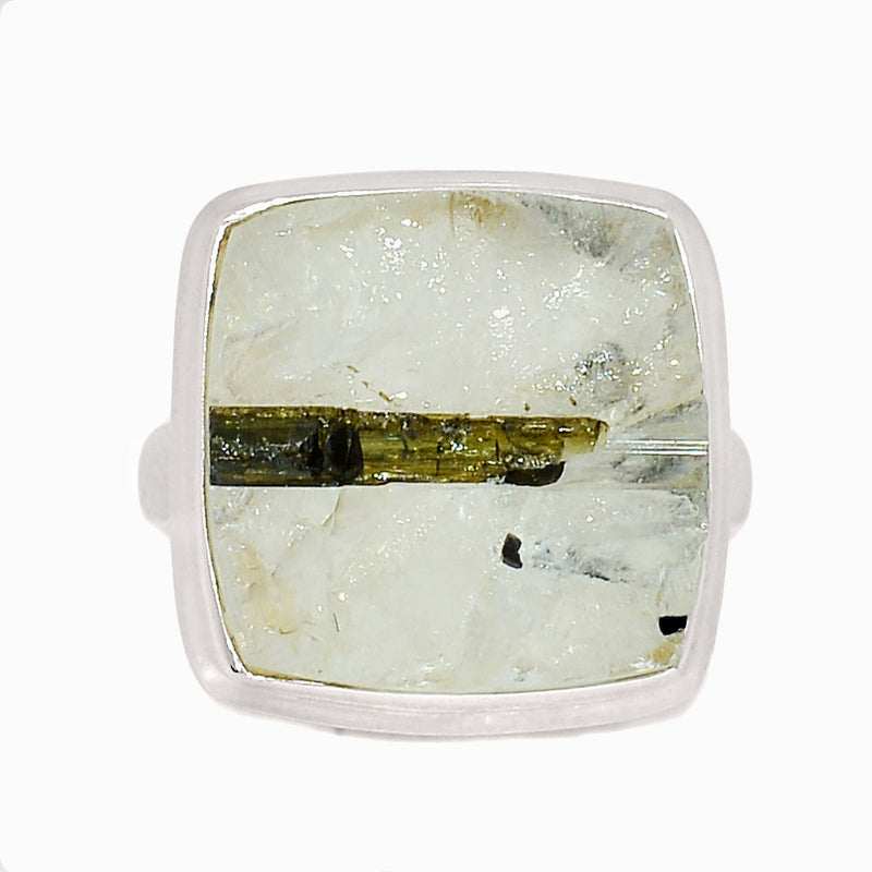 Green Tourmaline In Quartz Ring - GEQR264