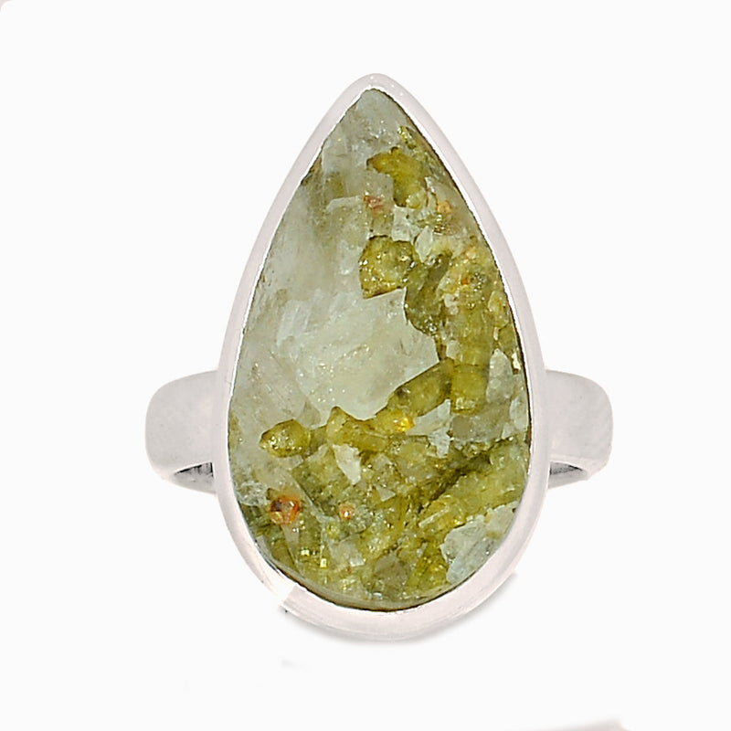 Green Tourmaline In Quartz Ring - GEQR266