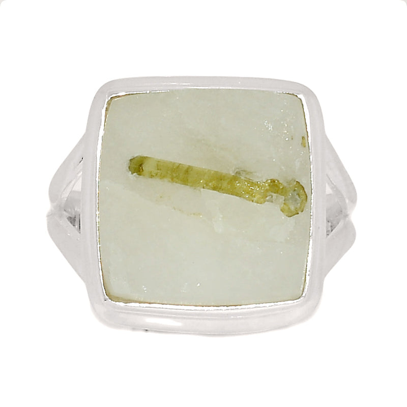 Green Tourmaline In Quartz Ring - GEQR271