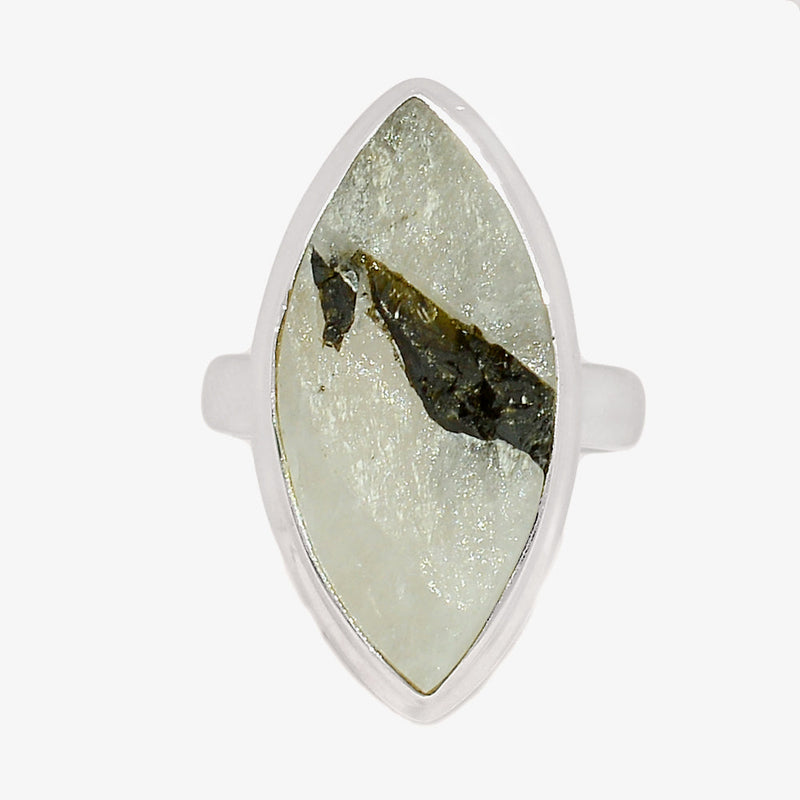 Green Tourmaline In Quartz Ring - GEQR272
