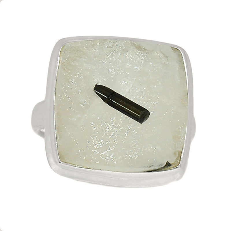 Green Tourmaline In Quartz Ring - GEQR278