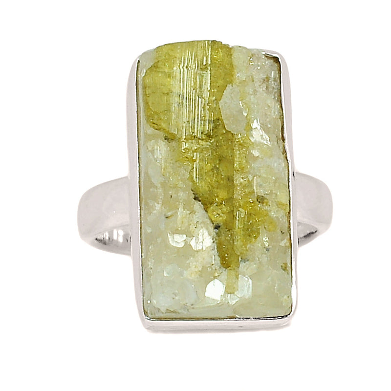 Green Tourmaline In Quartz Ring - GEQR286