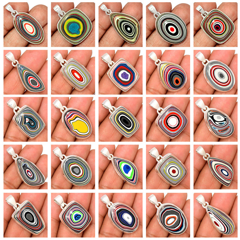 250 Grams Mix Lot - Fordite Detroite Agate Pendants - GFDAP1