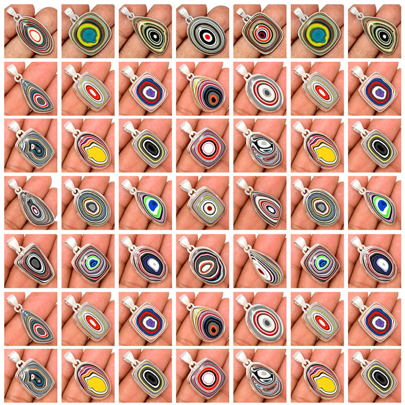 500 Grams Mix Lot - Fordite Detroite Agate Pendants - GFDAP2