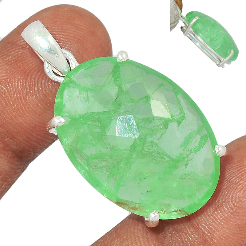1.6" Claw - Green Fluorite Faceted Pendants - GFFP297