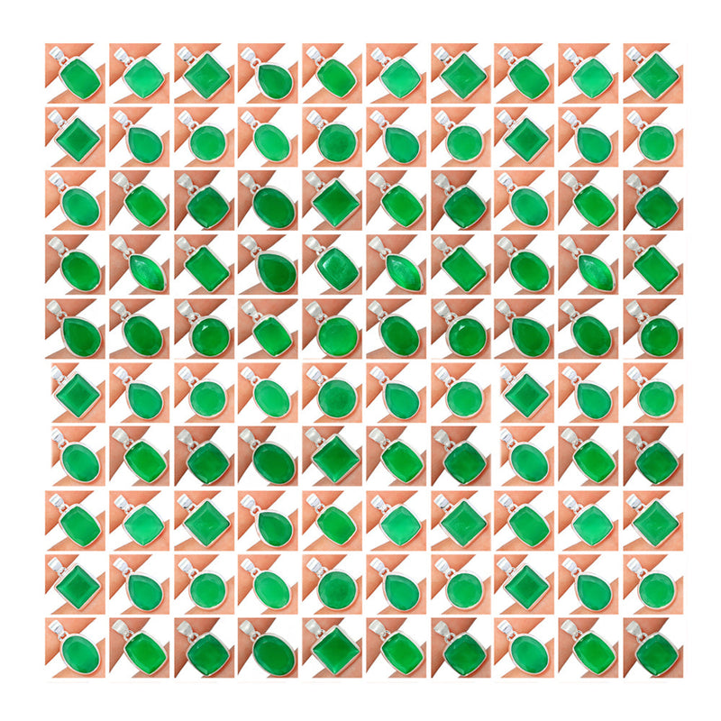 1 Kilograms Mix Lot - Green Onyx Faceted Pendants - GGOFP3