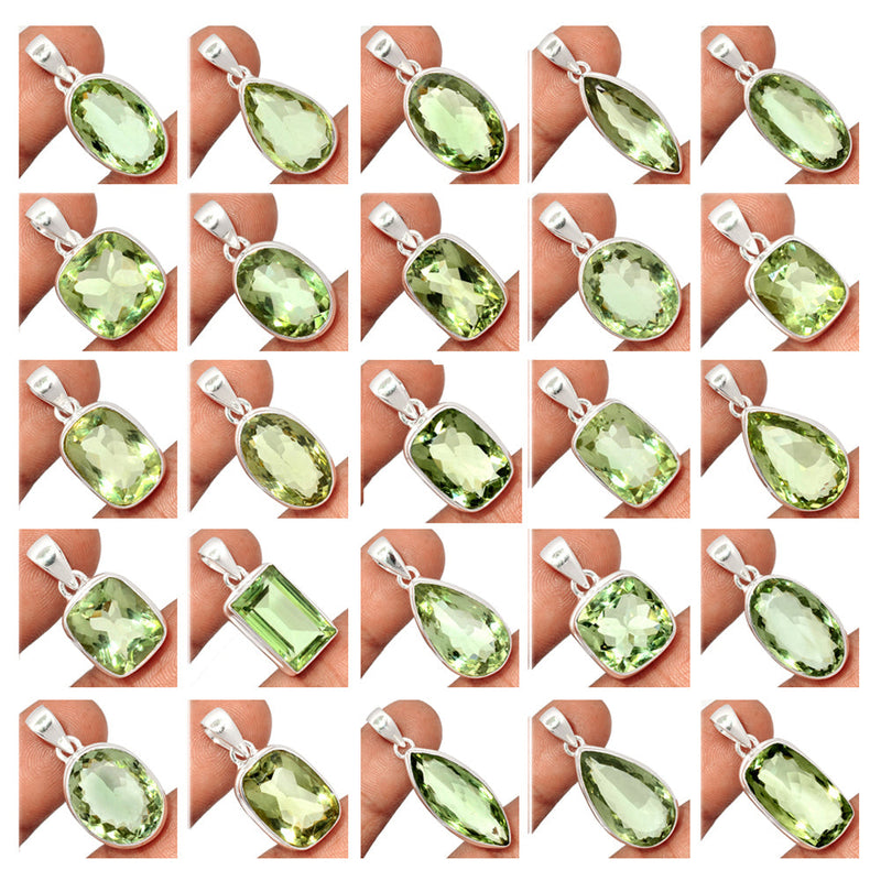 250 Grams Mix Lot - Green Amethyst Pendants - GGRAP1