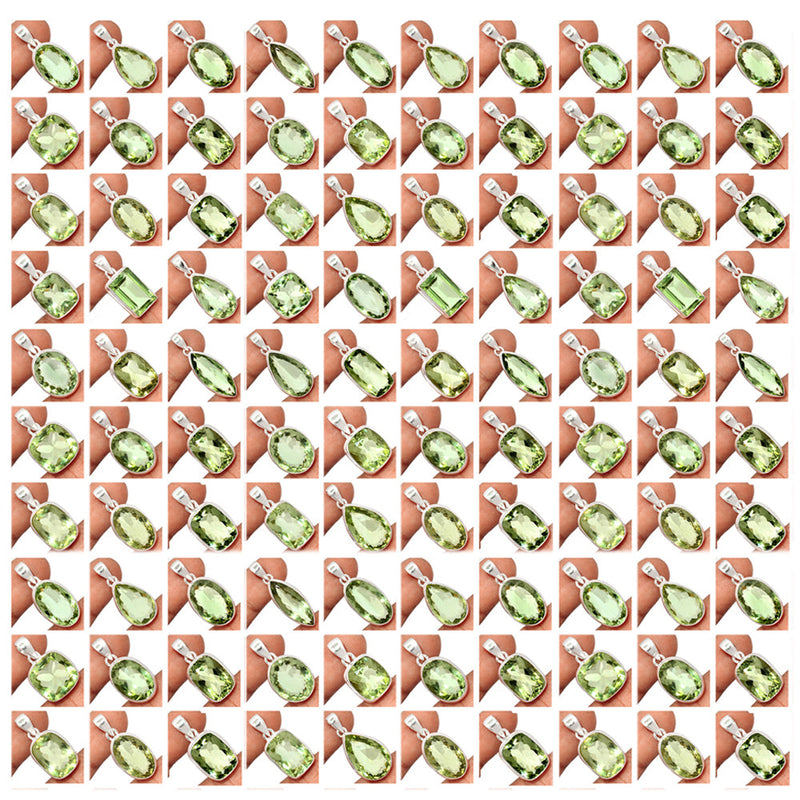 1 Kilograms Mix Lot - Green Amethyst Pendants - GGRAP3