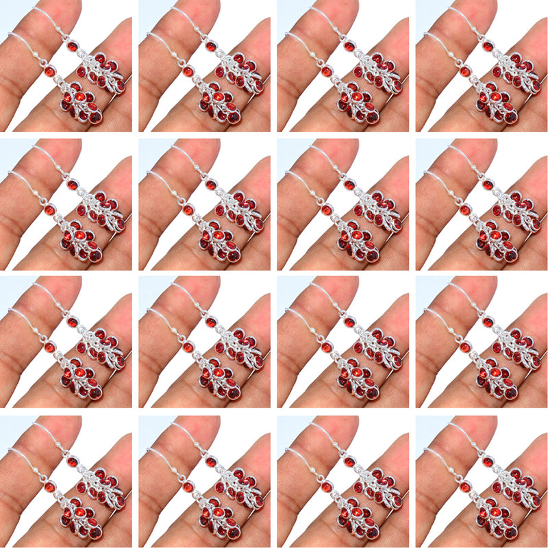 10 Pieces Mix Lot - Garnet Cabochon Earrings - GGRCE1