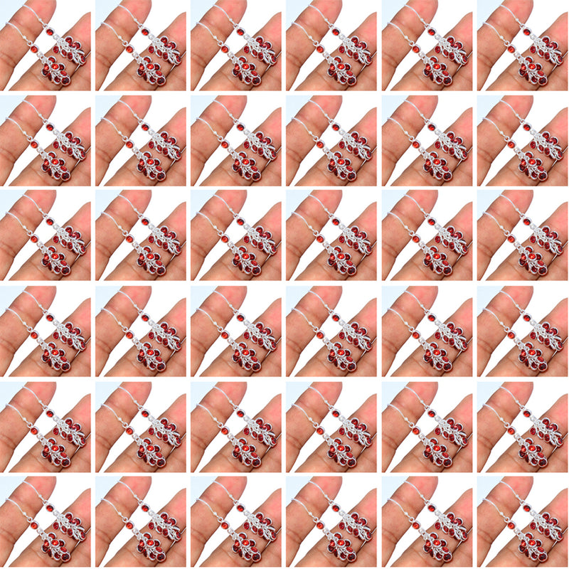 25 Pieces Mix Lot - Garnet Cabochon Earrings - GGRCE2