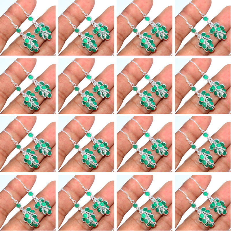 10 Pieces Mix Lot - Green Onyx Earrings - GGROE1