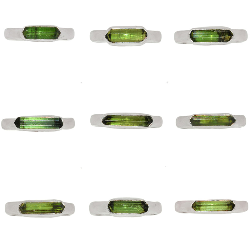 10 Pieces Mix Lot - Green Tourmaline Ring - GGTUR1