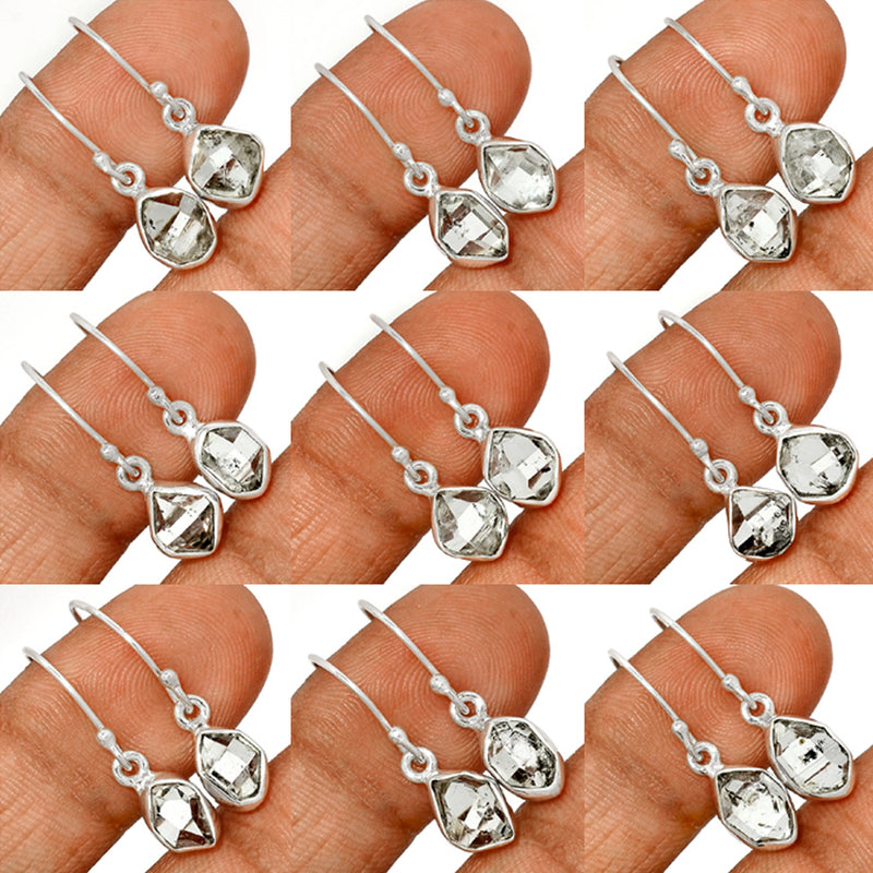 9 Pieces Mix Lot - Plain Setting - Herkimer Diamond Earrings - GHKDE1