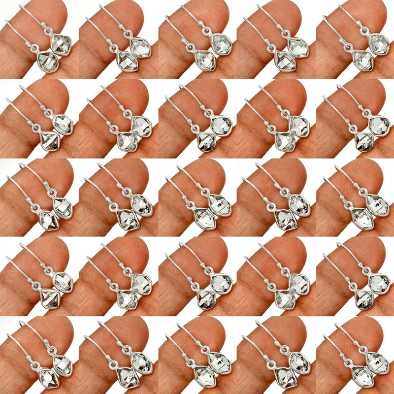 25 Pieces Mix Lot - Plain Setting - Herkimer Diamond Earrings - GHKDE2