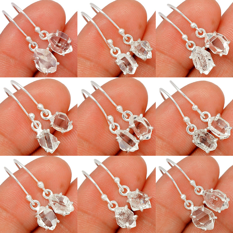 9 Pieces Mix Lot - Claw Setting - Herkimer Diamond Earrings - GHKDE4