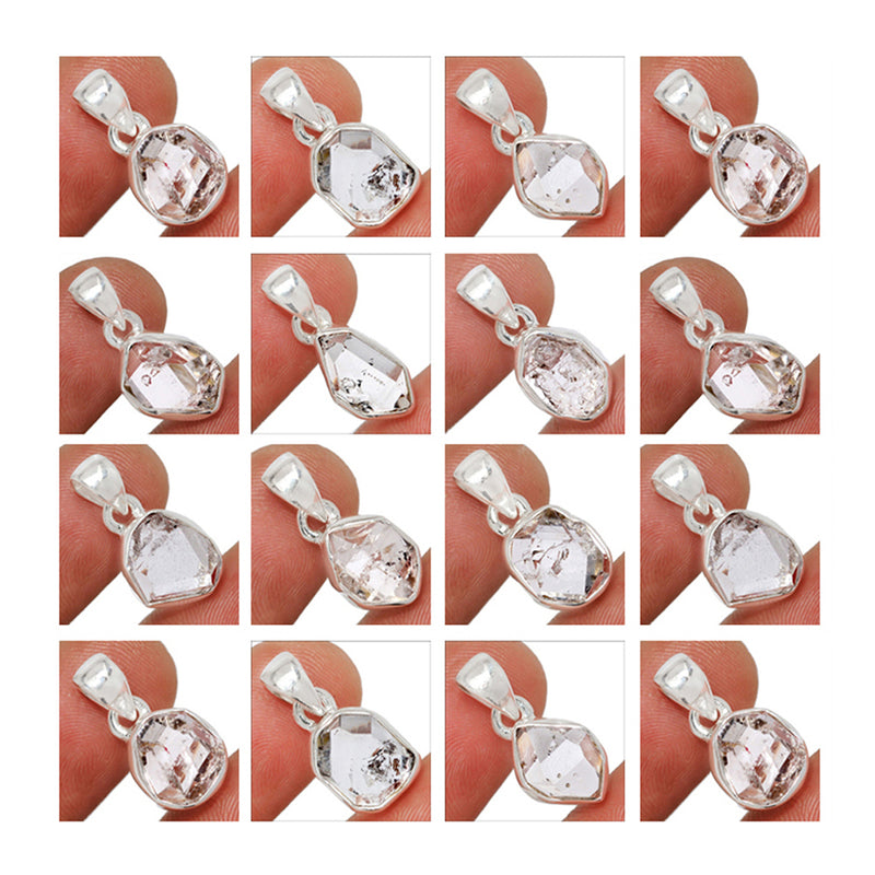10 Pieces Mix Lot Plain Setting - Herkimer Diamond Pendants - GHKDP1