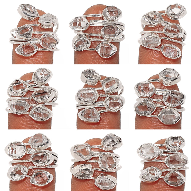 10 Pieces Mix Lot - Herkimer Diamond Ring - GHKDR8