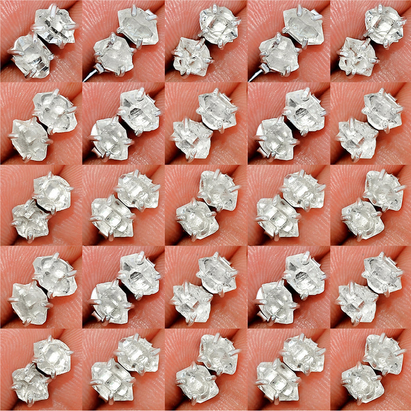 25 Pieces Mix Lot - Claw Setting - Herkimer Diamond Studs - GHKDS5
