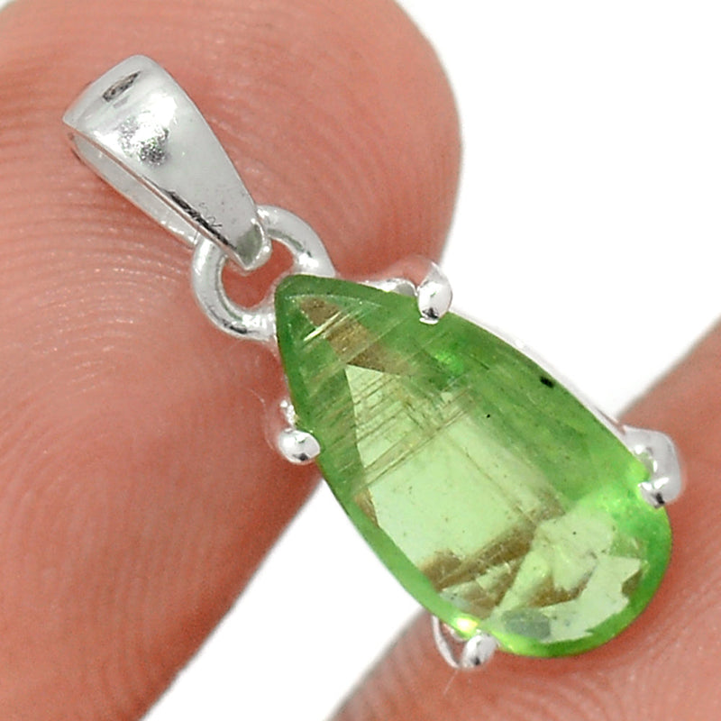 0.8" Claw - Green Kyanite Faceted Pendants - GKFP231
