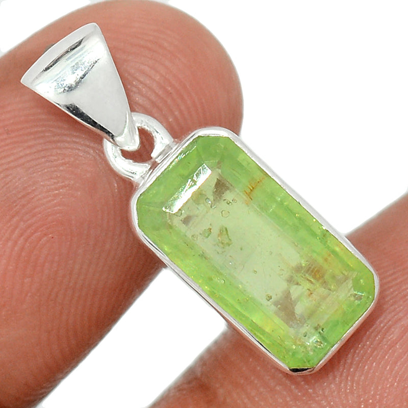 1" Green Kyanite Faceted Pendants - GKFP290