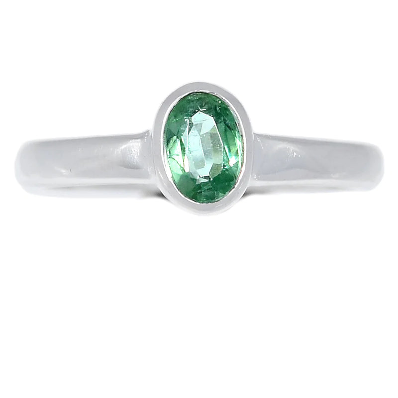 Green Kyanite Faceted Ring - GKFR53